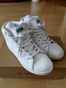 美品 希少 数回着用 23.0cm adidas STAN SMITH MID BB0069アディダス スタンスミス ミッド ミッドカット ハイカット ホワイト/グリーン 白