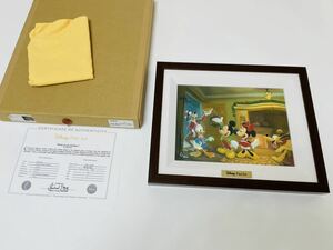 極美品　Disney Fine Art　ミッキー&ミニー&ドナルド　休日のクリスマス　絵画　ロブ・カズ　付属完備