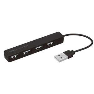 （まとめ買い）ナカバヤシ 4ポートUSB2.0 ハブ ブラック UH-2354BK 〔3個セット〕