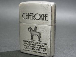 (DR81) 絶版 希少 Zippo CHEROKEE 1989年 ジッポ チェロキー ネイティブアメリカン インディアン アメリカ 民族 ヴィンテージ シルバー