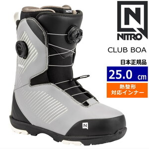 24-25 NITRO CLUB BOA カラー:CHARCOAL BLACK 25cm ナイトロ クラブ メンズ スノーボードブーツ 日本正規品