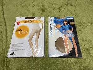 ☆ミニやホットパンツに最適☆OMSA　SUN LIGHT&グンゼ　VIFA　ビューティシェイプ　オールスルーストッキング　L～LL　未開封　2足セット