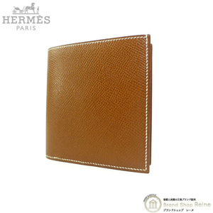 エルメス （HERMES） MC2 ガリレイ ヴォーエプソン □B刻 ゴールド 二つ折り 財布 ヴィンテージ メンズ（中古）