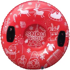 Boono スノーチューブ ハンドル付き ソリ そり 子供 雪遊び 玩具 子供用スノーチューブ 90cm子供用・レッド(赤)