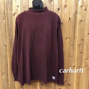 carhartt /カーハート メンズ2XL 長袖Tシャツ モックネックTシャツ トップス 無地 ワーク アメカジ USA古着