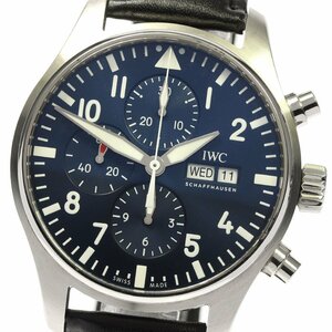 IWC IWC SCHAFFHAUSEN IW377714 パイロットウォッチ プティ プランス クロノグラフ 自動巻き メンズ 良品 箱・保証書付き_805676