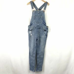 ザラ/ZARA★ダメージ加工/デニム/オーバーオール/サロペット【レディースS/股下76cm/水色系】サイドファスナー/Pants/Trouser◆BH618