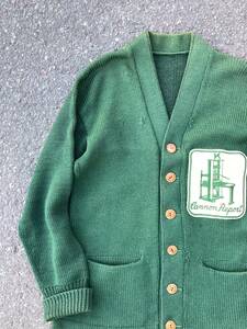 50年代ビンテージ☆Unknown レタードカーディガン Lettered Cardigan ロカビリー アイビー トラッド アメカジ ヴィンテージ ４０年代