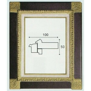 額縁　油絵/油彩額縁 木製フレーム 手作り ハンドメイド UVカットアクリル付 6306 サイズ F3号 茶 ブラウン
