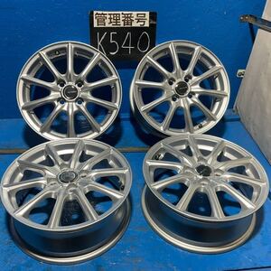 〈K540〉ホイール4本セット　ECO FORME 15インチ5.5J オフセット＋45 PCD4H100 ハブ54mm ボルト穴19mm