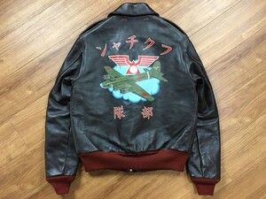 極美品 THE FEW ザフュー ROUGH WEAR CLOTHING CO. ラフウェア 馬革 ホースハイド A-2 フライトジャケット 赤リブ フクチャン部隊 サイズ40