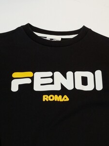 フェンディ・FENDI・ブラック・ロゴ長袖セーター・10A・used