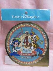 ● TDS 東京ディズニーシー 4周年 アニバーサリー ステッカー 新品 2005 シール ●