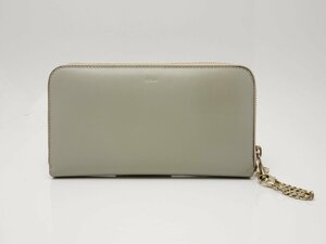 Chloe クロエ ベイリー チェーンモチーフ バイカラー ラウンドファスナー 財布 レディース　中古　送料無料【質屋出品】