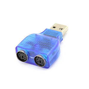 USB 変換アダプタ USB to PS2 USB to PS/2 PS2 アダプ USBアダプタ 持ち運びに便利なキーボードチメデスキャナマウス チップ付き;J4046;