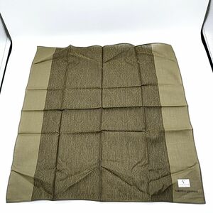 【シール付き未使用品】ヴァレンティノ ガラヴァーニ VALENTINO GARAVANI　スカーフ　ハンカチ　エスニック　カーキ　コットン　44×44