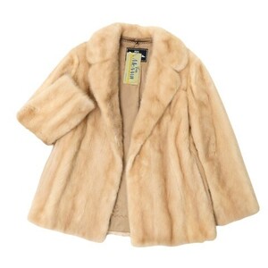 GQ8368：未使用【定価120万円】Fiancesse パールミンク/MINK ファーコート ジャケット リアルファー 最高級毛皮 花柄裏地 サイズ15