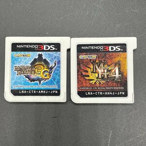 【80】1円～ Nintendo 3DSソフト 4枚 モンスターハンター 3G 4G MH3G MH4 モンハン 任天堂 中古　本体のみ