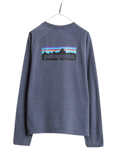 18年製 パタゴニア プリント ライトウェイト スウェット メンズ L 程/ Patagonia 長袖Tシャツ ロンT P6 バックプリント トレーナー 裏起毛