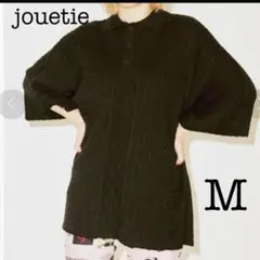 美品 jouetie ケーブル編み ポロ　ニット　シャツ M 黒　七分袖