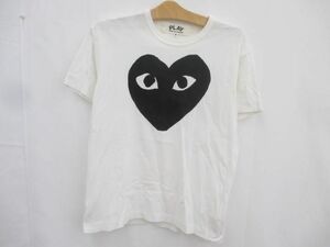 中古 コムデギャルソン COMME des GARCONS PLAY Tシャツ 半袖 ロゴTシャツ M 白 ホワイト メンズ