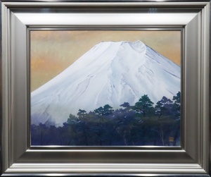 【宙】真作保証 島内史朗「富士」日本画 P10号 共シール 額装 富岳逸品 日展入 富山県出身画家 師：松林桂月 [D]1G29.j.F