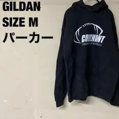 GILDAN 黒　スウェット  パーカー　トレーナー　バックプリント　古着