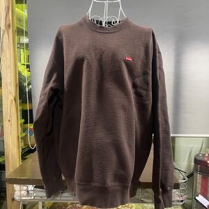 瀧511 SUPREME シュプリーム Small Box Crewneck スモール ボックスロゴ クルーネック スウェット M ブラウン メンズ 中古