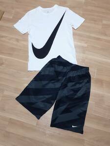 NIKE ナイキ Tシャツ 891872 ホワイト size M 状態良い ハーフパンツ 439495 ブラック グレー size S 美品 上下セット