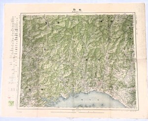 明治４３年姫路「京郡府、兵庫、鳥取、岡山県」の地図　二十万分一之尺　大日本帝国陸地測量部　第二十三行二十五段　日本製