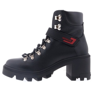 MONCLER モンクレール Carol heeled boots レザーヒールブーツ レディース ブラック G209B4F70800