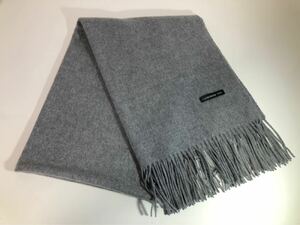 11-165 CASHMERE カシミヤ カシミア 100% マフラー ストール グレー 冬物 ファッション 小物 長さ 160㎝×58㎝ 