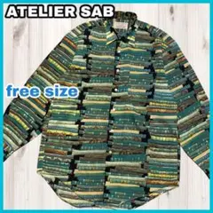 ATELIER SAB for men 長袖 デザインシャツ 総柄 日本製