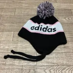 【Vintage】00s adidasボンボン付き Beanie knit