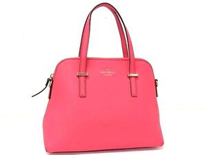 1円 ■美品■ kate spade ケイトスペード PXRU4471 レザー ハンドバッグ トートバッグ レディース ピンク系 FJ3198