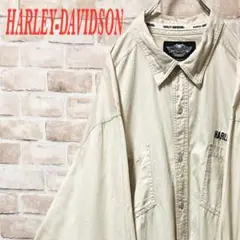 ☆ HARLEY-DAVIDSON☆長袖シャツ☆アイボリー☆オーバーサイズほ☆