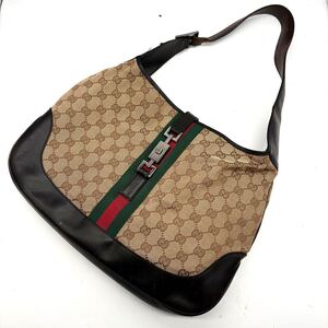 GUCCI グッチ ジャッキー SV金具 シェリーライン GGキャンバス ショルダーバッグ ハンドバッグ ヴィンテージ 