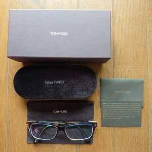 TOMFORD【TF5146 56B　ブルー×ダークハバナ】トムフォードメガネ★美品