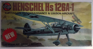 AIRFIX/1/72/HENSCHEL Hs-126 A-1/ドイツ空軍偵察機Hs-126 A-1/未組立品