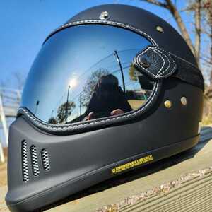 SHOEI EX-ZERO 専用設計　ゴーグル　シルバーミラー　シールド　クラッシック　ショウエイ　ヘルメット　アドベンチャー　旧車　オフロード