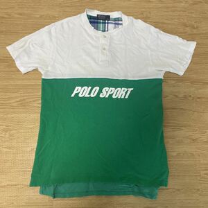 希少　90’s■ラルフローレンPOLOSPORTポロスポーツ　半袖　ヘンリーネック　ポロシャツ　Tシャツ