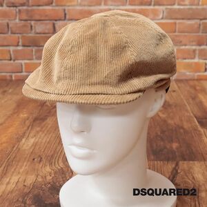 DSQUARED2/Mサイズ/ハンチング HAM0035 コーデュロイ クラシック トラッド お洒落 イタリア製 帽子 新品/茶色/ブラウン/id275/