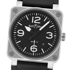 【中古】BELL & ROSS ベル&ロス BR03-92 ブラックスチール BR03-92-BLC-ST