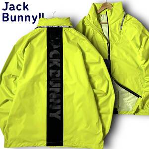 新品 Jack Bunny!! ジャックバニー パーリーゲイツ 定価2.7万 撥水透湿 ナイロンストレッチ ビッグロゴ ジャケット ブルゾン 6 XL ◆B4773