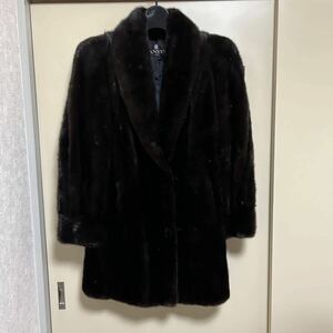 《203》 ★1円スタート★ ★ LANVIN BLACKGLAMA ★ 毛皮 コート 92㎝ ランバン ミンク ブラックグラマ 最高級 ブランド ブラック　黒 