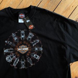 新品 Harley Davidson ハーレーダビッドソン Tシャツ メンズ 2XLサイズ ブラック アメリカ製 バイク アメカジ タグ付き未使用品 T2471