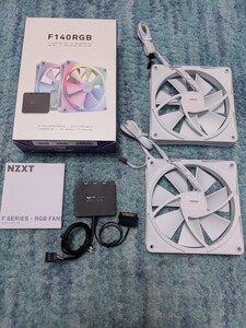 0611u0220　NZXT F140RGB 140mm RGBコントローラ付属 ホワイト PCケースファン RF-R14FF-W1