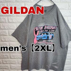 A510【GILDAN】半袖プリントTシャツ【メンズ2XL】グレー