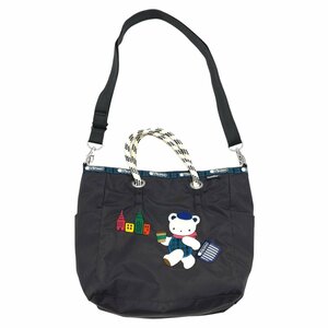 A821●美品●LeSportsac×familiar　レスポートサック×ファミリア●MEDIUM 2 WAY TOTE STファミリアチェック/サンダーアート●