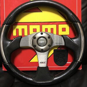 １円スタート MOMO RACE３０００・モモレース・レザー ステアリング 